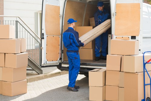 Removal team preparing a move in a West Kensington street