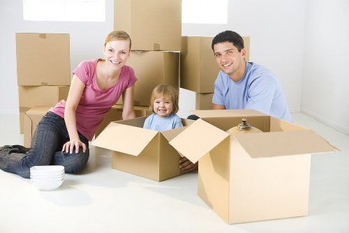 Boxes and moving supplies prepared for a West Kensington removal