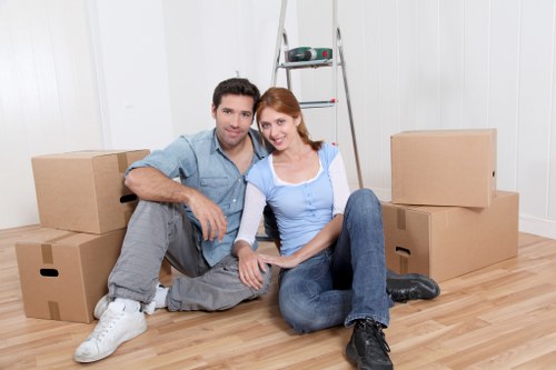 Commercial movers planning access and loading for an office relocation in West Kensington