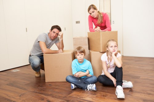House moving checklist and boxed belongings prepared for relocation